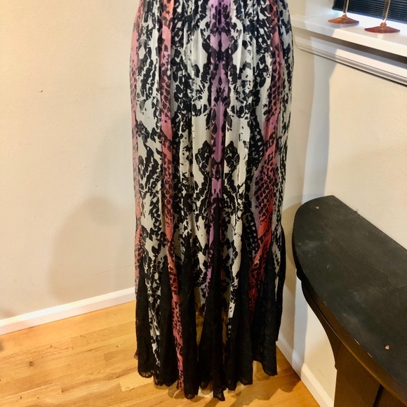 Free People Maxi Dress / Beaded Lace & Silk Edwardian Style Gown NWT - Size 2 - Picture 11 of 16